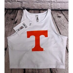 Tennessee Volunteers NCAA Crop Top White Racerback Tank Top XS‎